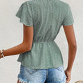 Elegant French Style Women's Top Ruffle Collar Splice - View 2 | SAMAG