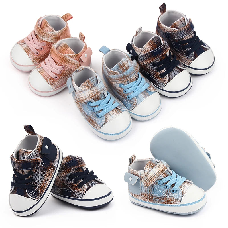 Baby Canvas Shoes Soft Cotton Baby Fashion Shoes First Walking Shoes Casual Sneaker 0-6-12 Months Boys and Girls Prewalking Shoe