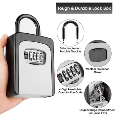 Wall Mounted Key Storage Safe Waterproof Anti - theft Box With Combination Lock 12 - Digital Password Office Home | SAMAG