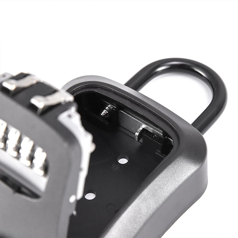 Waterproof Outdoor Key Lock Box 4 Digit Combination Metal Password Safe for Home Door Wall Mounted No Drill - View 4 | SAMAG