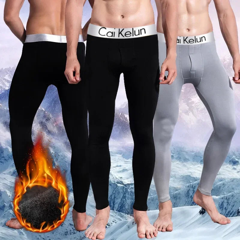 2025 Men's Thermal Underwear Pants, Slim Leggings, Fleece Thickened Skinny Warm Long Pants, Men's Warm Pants for Autumn Winter