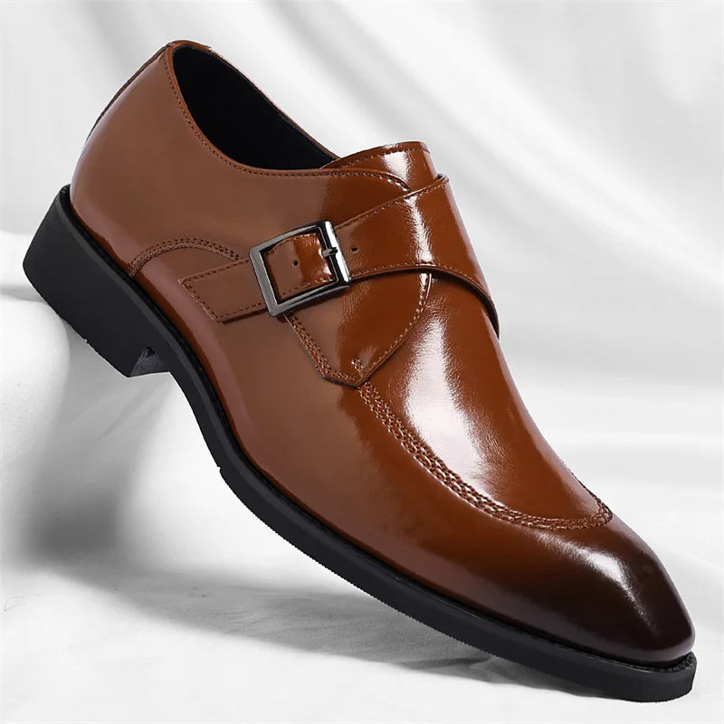 Men's business plus size formal leather shoes, fashionable office casual shoes, comfortable and breathable dress shoes