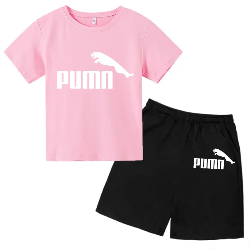 3-12Y Kids Summer Casual Letter Print 2-Piece Set Soft | SAMAG