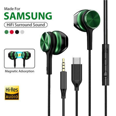 Type C Wired Headphones HiFi Stereo Volume Control | SAMAG