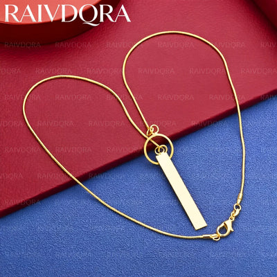 18K Gold Plated 45cm Bar Thin Necklace For Women Men Anniversary Gift Popular Wild Fashion Romantic Jewelry | SAMAG