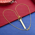 18K Gold Plated 45cm Bar Thin Necklace For Women Men Anniversary Gift Popular Wild Fashion Romantic Jewelry