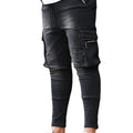 New Jeans Men Pants Wash Solid Color Multi Pockets Denim | SAMAG