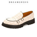 Size 37-48 Leather Monk Shoes Thick-soled British Style Black Formal Business Shoes Fashion Luxury Slip-On Casual Shoes