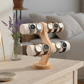 Double-Tier Wooden Watch Display Stand - Large Capacity for Multiple Watches with Soft Velvet-Like Protective Surface