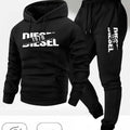 Men Fashion Print Tracksuit Hooded Sweatshirt+Sweatpants Set Autumn Winter Casual Fitness Jogging Sports Two - Piece | SAMAG