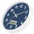 Digital Wall Clock With Time, Day Of Week And Temperature, Silent Non-Ticking Battery Operated Round Digital Wall Clock