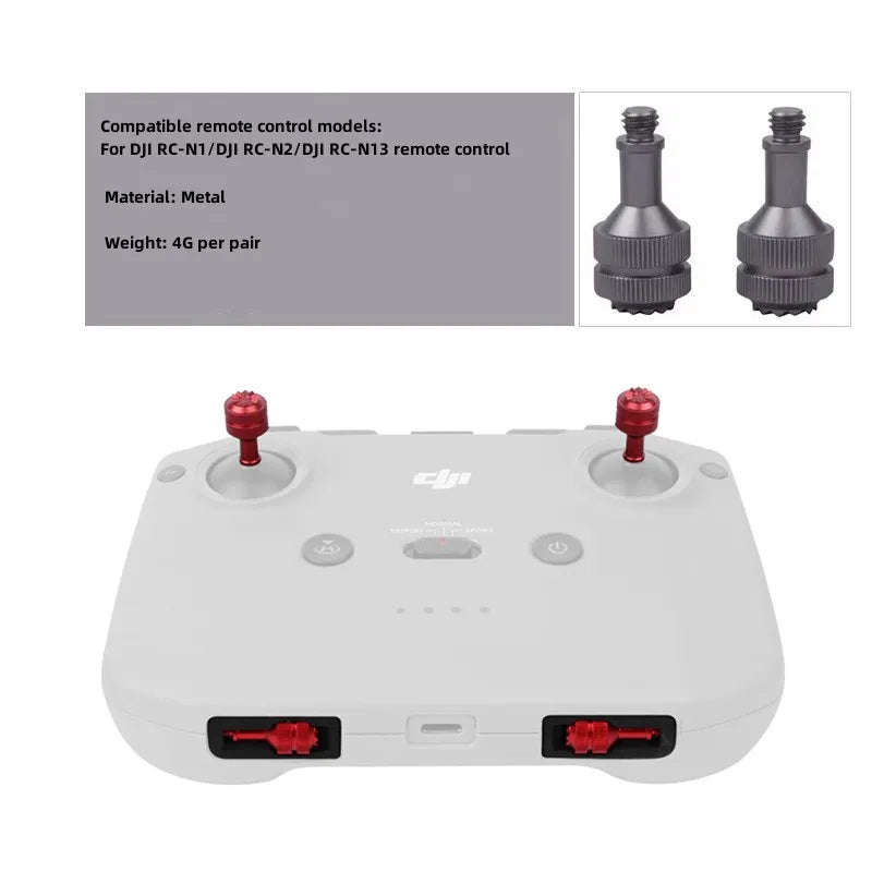 2Pcs Metal Joystick for DJI RC-N3 / RC-N2 Remote Control Thumb Rocker for NEO / Mini 4pro / Air 3 Drone Accessories