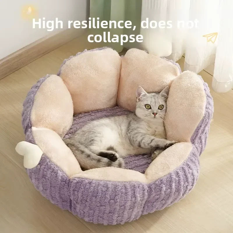 Autumn Cactus-Shaped Solid Pattern Thickened Fabric Cat Bed with Cave Design Sleeping Mat & Xuzhou Origin Pet House