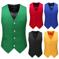 Vest Mens Fashion Casual High Quality Solid Color Slim Large Size Business Office Waistcoat Men Groom Wedding Dress Suit Vests