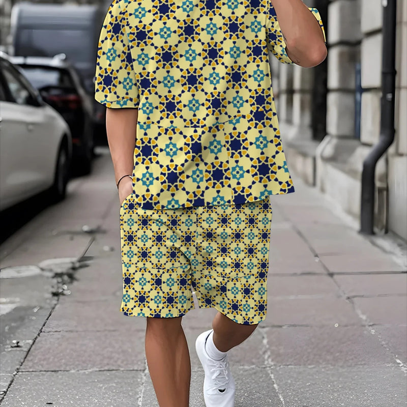 Men's Summer Set Flower T-shirts Clothing for Matching | SAMAG