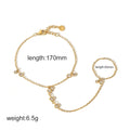 Fashion 18K Gold Plated Stainless Steel Zircon Ring Bracelet for Women Individualistic Daily Wear - Visuel 12 | SAMAG