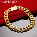 18K Gold Plated 10mm Side Chain Bracelets For Men Women Fashion Wedding Party Jewelry Accessories