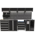 Garage Mechanic Tools Organizing Cabinets: Premium Steel Combo Of Drawer Cabinet And Double-Door Tool Cabinets