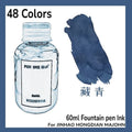 60ml 48Colors Fountain Pen Ink Cartridge Writing Dip Pen Ink Refill Stationery School Supplies For JINHAO HONGDIAN MAJOHN