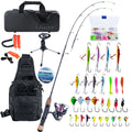 Goture 32" Ice Fishing Rod Reel Combo, M/MH Double Tip Ice Fishing Rod, Portable Ice Fishing Kit Include Rod/Lure/Line,and Tool