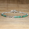 1 Pc Minimalist OT Clasp Stainless Steel Bracelet Natural Stone Handmade Production Picasso Hematite Women Jewelry