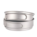 Camping Titanium Fry Pot 350ml 500ml Ultralight Cooking Pan Small Folding Handle