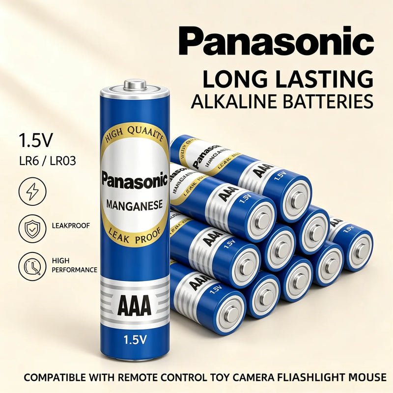 Original Panasonic AA AAA 1.5V Alkaline Batteries LR6 LR03 Long Lasting Leak Proof For Remote Control Toy Camera Flashlights Mou