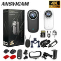 ANSVICAM 4K Wifi Mini Sports Camera POV Magnetic Thumb Action Camera Helmet Motorcycle Waterproof  Body Video Vlogging Cameras