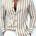New Men's Long Sleeved Shirt Casual Fashion 3D Striped | SAMAG