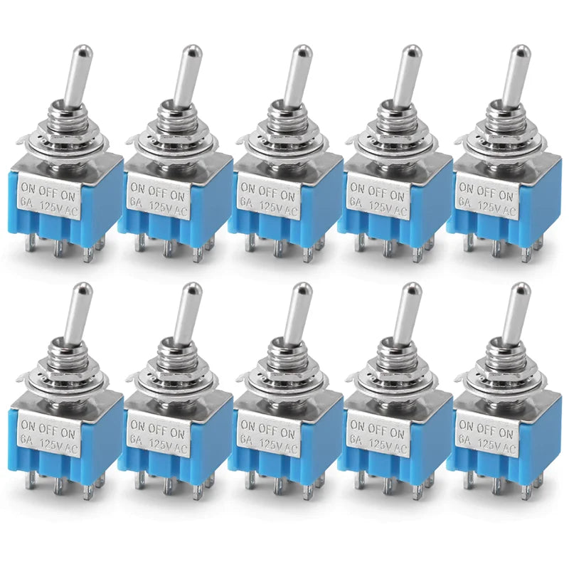 10pcs ON-OFF-ON / ON-ON Miniature Toggle Switches Mini MTS-102 103 202 203 Power Button Switch Car