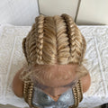 Synthetic Lace Front Wig Braided Wigs With Baby Hair 32 Inches 4 Twist Cornrow Braids Cosplay DIY Wig Synthetic Crochet Braids