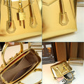 Simple casual metal lock tote 2026 new versatile large-capacity Boston bag
