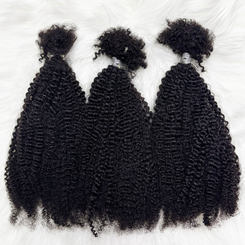 16inch Afro Kinky Bulk Human Hair for Braiding Twist Curly Hair Dreadlock Extensions for Braiding Hair Locs Extensions