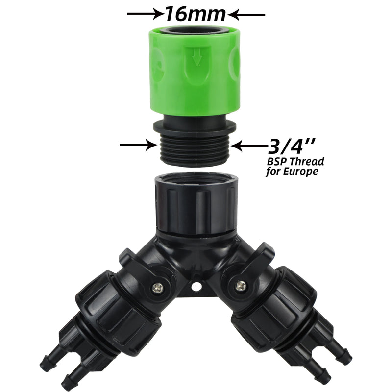 KESLA 1pcs Drip Irrigation Tap Adapter 2-Way 4-Way Splitter for Garden 1/4'' Hose Automatic Watering System Kit Bonsai Pot Plant