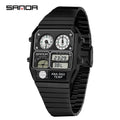 SANDA Top Fashion Men's Leisure Electronic Watch Multifunctional Thermometer Stopwatch Timing Men's Electronic Watch 3192