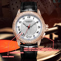 HANBORO Mechanical Alarm Watch Men Automatic Ping Bell Hourly Chime Luxury 100M Waterproof Sapphire Steel Business Unique