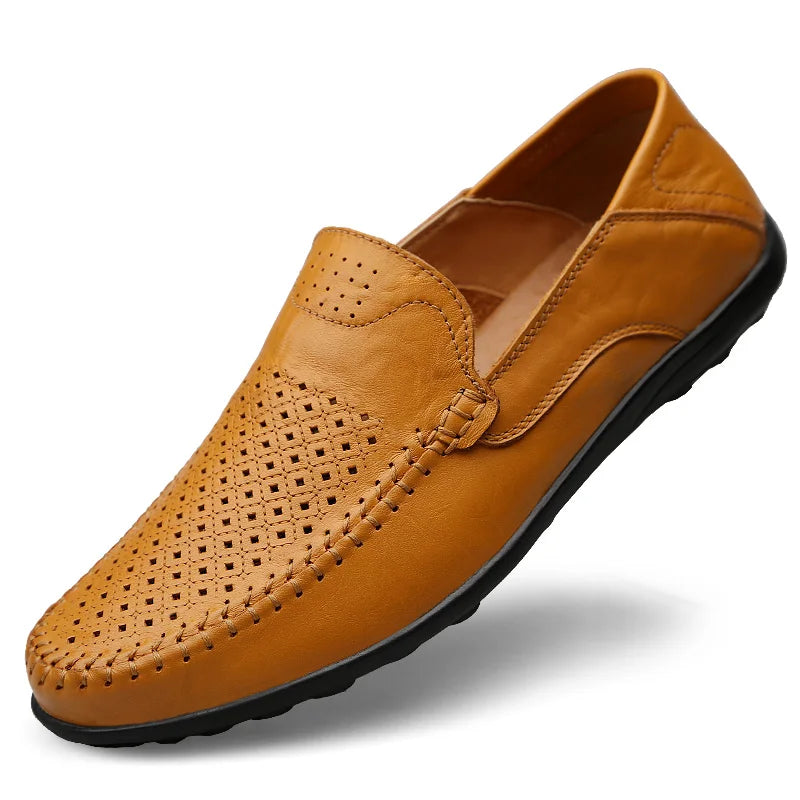 Genuine Leather Men Shoes Casual Luxury Brand Formal Mens Loafers Moccasins Italian Breathable Slip on Male Boat Shoes Plus Size