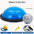 Half Exercise Ball,60Cm Balance Ball Trainer with Non-Slip Base,2 Bands,Pump & Extra Balls For Yoga Workouts Pilates Fitness