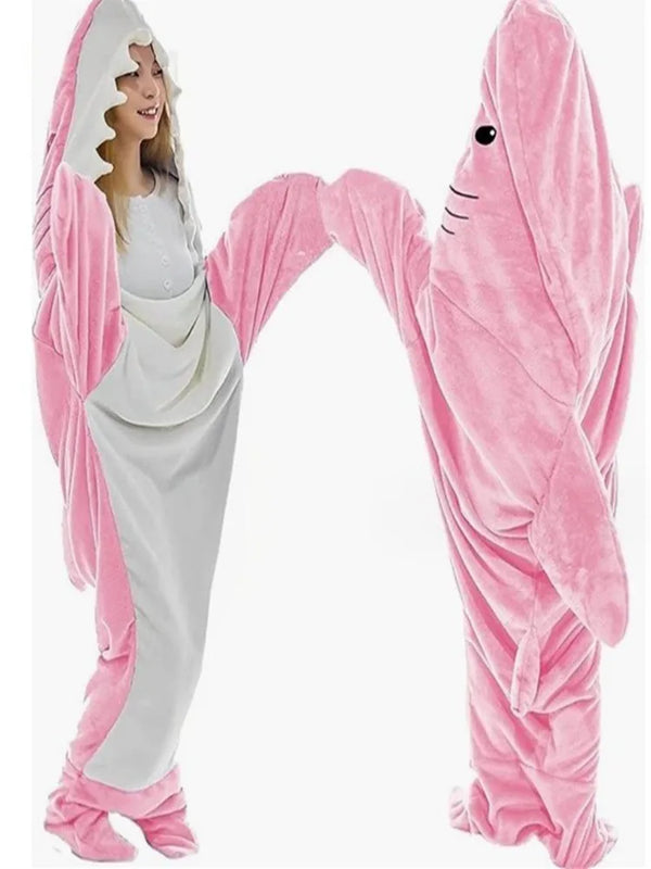 Large Size Thickened Warm Flannel Winter Pajamas Shark | SAMAG