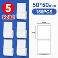 5 Rolls 30-50mm Thermal Label Paper Rolls White Color Waterproof for Niimbot B1 B21 B203 B3S Label Printer Barcode Name Printing