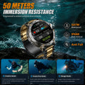 Military Grade Alloy Smartwatch 1400mAh Long Standby Waterproof SOS Emergency Flashlight BT Call Outdoor Sports Watch For Men