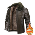 2025Plush Thickened Faux Leather Jacket Men's Fur Collar  Jacket Windproof   Waterproof Business Jacket Winter motorcycle jacket