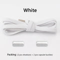 Flat Shoe Laces Without Ties Colored Matte Metal Lock Lazy Shoelaces for Men and Women Casual Shoes Elastic Shoelace 1 Pair