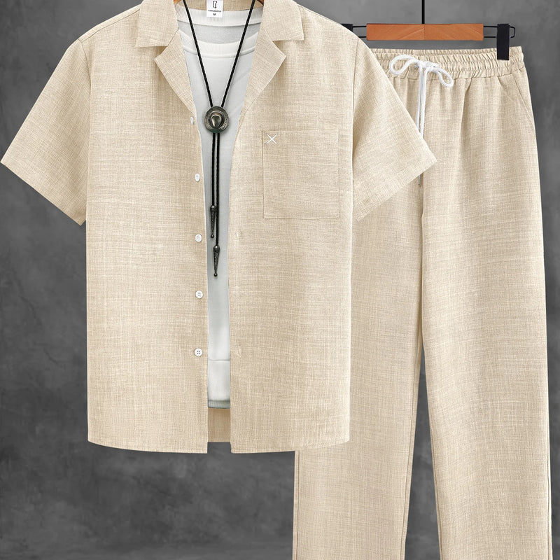 Men's Minimalist Pocket Embroidery Set, Textured Short | SAMAG