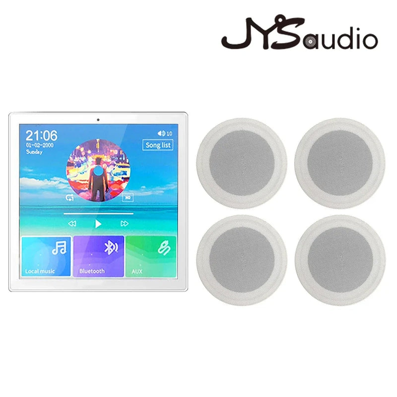 Bluetooth Wall Amplifier Music Panel Home Theater Sound System with 4.5 inch Stereo Ceiling Speaker for Residential Environment