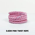 1Pair Round Twisted Rope Laces Kid Adult Sneaker 6MM Width Cotton Shoelace Rubber Bands for Casual Shoe 120/140/160CM Accessorie