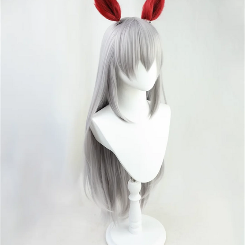 Cosplay Uma Musume Pretty Derby Tamamo Cross Wig Anime game party wig silver gray long straight wig ﻿