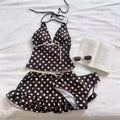 Women Bikinis Set Polka Dot Swimsuit Halter V Neck | SAMAG