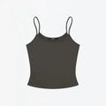 ANK Air Summer Top with Solid Color, Black and White Powder, Wide Shoulder Strap, I-Shaped Tank Top, Women's Sports, Daily Wear