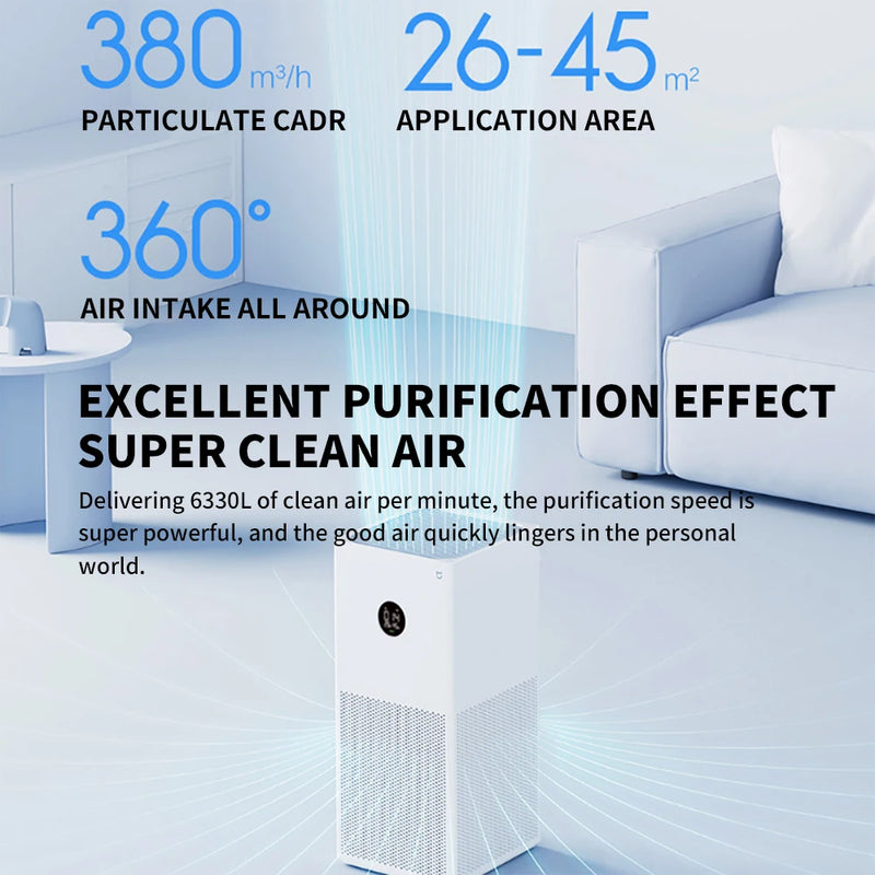 Xiaomi Home Pure Air Purifier 4 Lite Office Indoor Use Antibacterial Formaldehyde Removal Fog Purifier Household Appliances